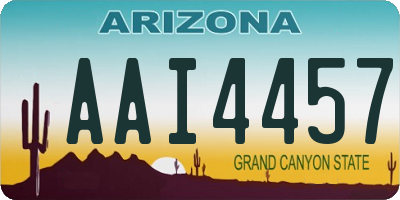 AZ license plate AAI4457