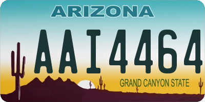 AZ license plate AAI4464