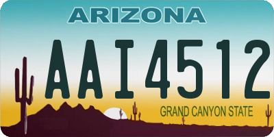 AZ license plate AAI4512