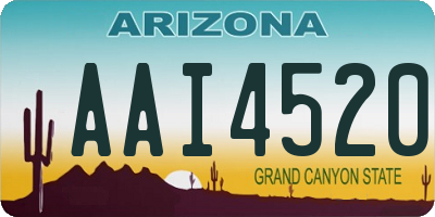 AZ license plate AAI4520