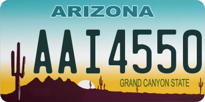 AZ license plate AAI4550