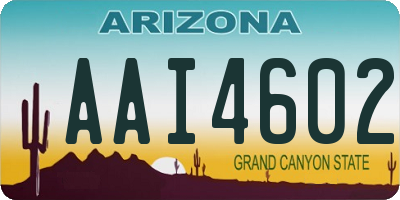 AZ license plate AAI4602