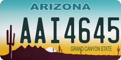 AZ license plate AAI4645