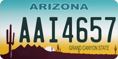 AZ license plate AAI4657