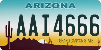 AZ license plate AAI4666