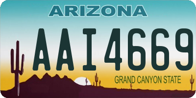AZ license plate AAI4669