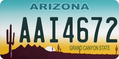 AZ license plate AAI4672