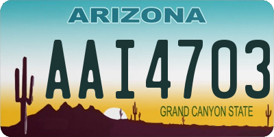 AZ license plate AAI4703