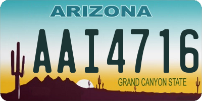 AZ license plate AAI4716