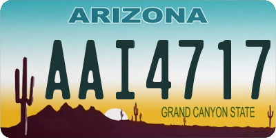 AZ license plate AAI4717