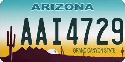 AZ license plate AAI4729