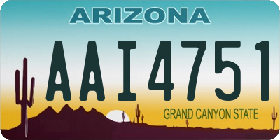 AZ license plate AAI4751