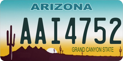 AZ license plate AAI4752