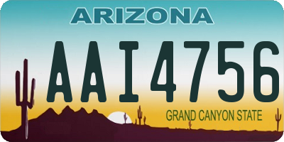 AZ license plate AAI4756