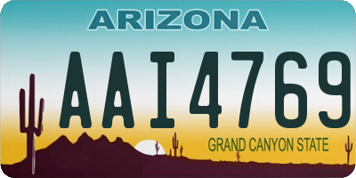 AZ license plate AAI4769