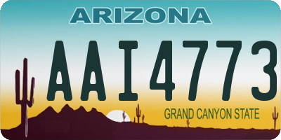 AZ license plate AAI4773