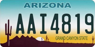 AZ license plate AAI4819