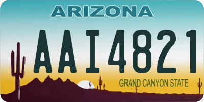 AZ license plate AAI4821