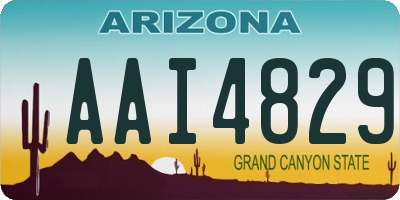 AZ license plate AAI4829