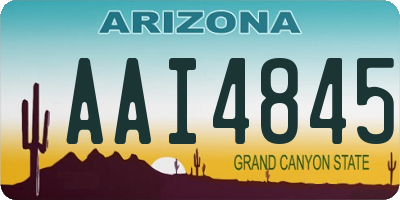 AZ license plate AAI4845