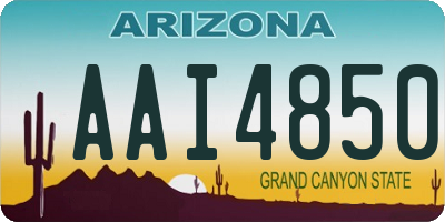 AZ license plate AAI4850