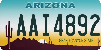 AZ license plate AAI4892