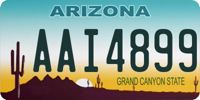 AZ license plate AAI4899