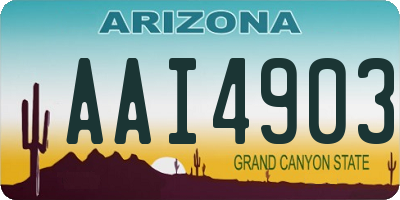 AZ license plate AAI4903