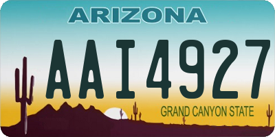 AZ license plate AAI4927