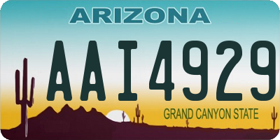 AZ license plate AAI4929