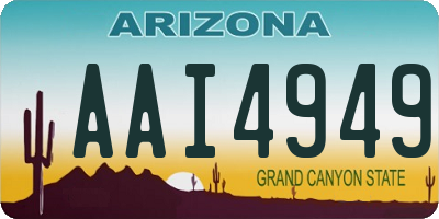 AZ license plate AAI4949