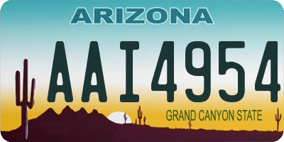 AZ license plate AAI4954