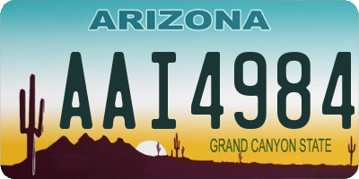 AZ license plate AAI4984