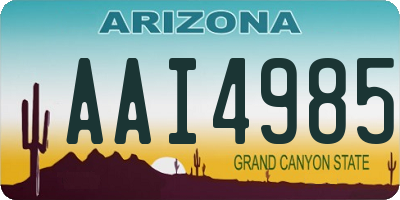 AZ license plate AAI4985
