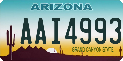 AZ license plate AAI4993