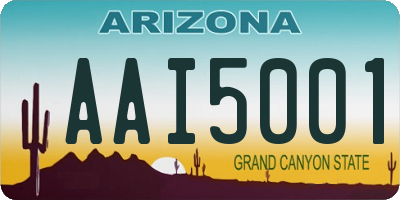 AZ license plate AAI5001