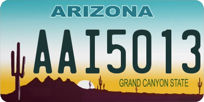 AZ license plate AAI5013