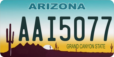 AZ license plate AAI5077