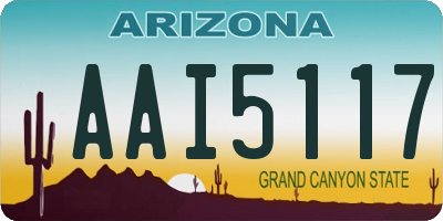 AZ license plate AAI5117