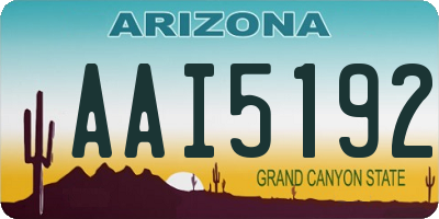 AZ license plate AAI5192