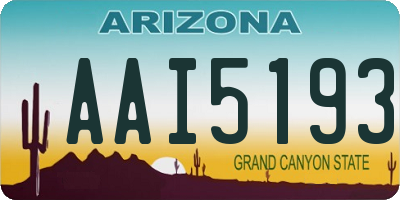 AZ license plate AAI5193
