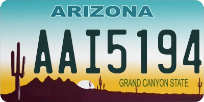 AZ license plate AAI5194