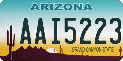 AZ license plate AAI5223