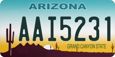 AZ license plate AAI5231