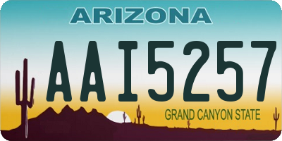 AZ license plate AAI5257