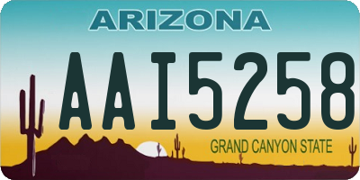 AZ license plate AAI5258