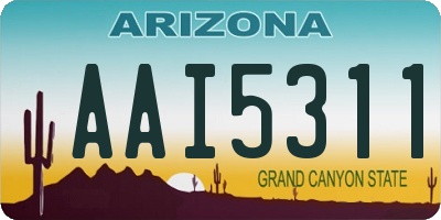 AZ license plate AAI5311