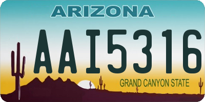 AZ license plate AAI5316