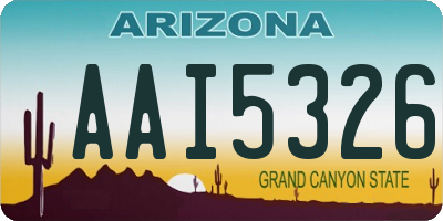AZ license plate AAI5326