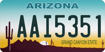 AZ license plate AAI5351